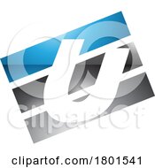 01/21/2024 - Blue And Black Glossy Rectangular Shaped Letter U Icon