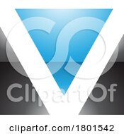 Blue And Black Glossy Rectangular Shaped Letter V Icon