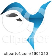 01/21/2024 - Blue And Black Glossy Rising Bird Shaped Letter Y Icon