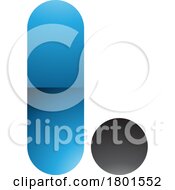 Blue And Black Glossy Rounded Letter L Icon