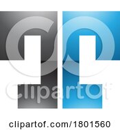 01/21/2024 - Blue And Black Glossy Bold Split Shaped Letter T Icon