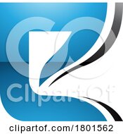 01/21/2024 - Blue And Black Wavy Layered Glossy Letter E Icon