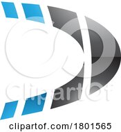 01/21/2024 - Blue And Black Striped Glossy Letter D Icon