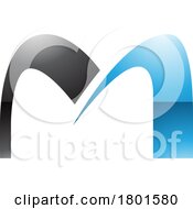 01/21/2024 - Blue And Black Glossy Arch Shaped Letter M Icon