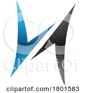 Blue And Black Glossy Arrow Shaped Letter H Icon by cidepix