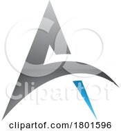 01/21/2024 - Black And Blue Glossy Spiky Arch Shaped Letter A Icon