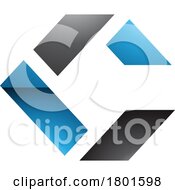 01/21/2024 - Black And Blue Glossy Square Letter C Icon Made Of Rectangles