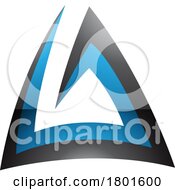 01/21/2024 - Black And Blue Glossy Triangular Spiral Letter A Icon
