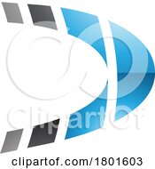 01/22/2024 - Black And Blue Striped Glossy Letter D Icon