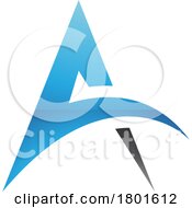 01/21/2024 - Blue And Black Glossy Spiky Arch Shaped Letter A Icon