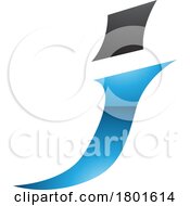 Blue And Black Glossy Spiky Italic Letter J Icon
