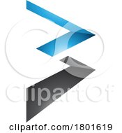 01/22/2024 - Blue And Black Glossy Zigzag Shaped Letter B Icon