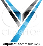 Blue And Black Glossy Uppercase Letter Y Icon
