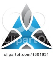 01/22/2024 - Blue And Black Glossy Triangle Shaped Letter X Icon