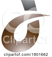 01/23/2024 - Black And Brown Curved Glossy Spiky Letter D Icon
