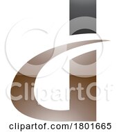 01/23/2024 - Black And Brown Glossy Curvy Pointed Letter D Icon
