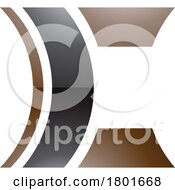 Black And Brown Glossy Lens Shaped Letter C Icon