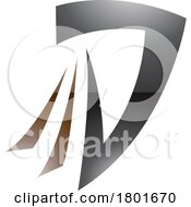 01/22/2024 - Black And Brown Glossy Letter D Icon With Tails