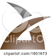 Black And Brown Glossy Spiky Grass Shaped Letter A Icon