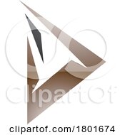 01/22/2024 - Black And Brown Glossy Spiky Triangular Letter D Icon