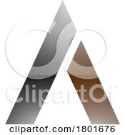 Poster, Art Print Of Black And Brown Glossy Trapezium Shaped Letter A Icon