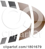 01/23/2024 - Black And Brown Striped Glossy Letter D Icon