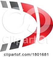 01/23/2024 - Black And Red Striped Glossy Letter D Icon