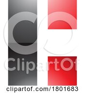 Black And Red Rectangular Glossy Letter C Icon
