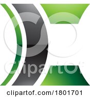Poster, Art Print Of Black And Green Glossy Lens Shaped Letter C Icon