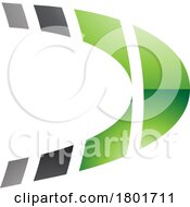 01/23/2024 - Black And Green Striped Glossy Letter D Icon