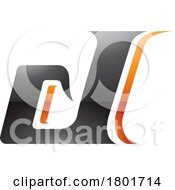 01/23/2024 - Black And Orange Glossy Lowercase Italic Letter D Icon
