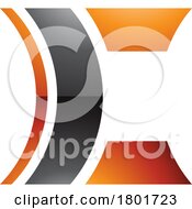 Black And Orange Glossy Lens Shaped Letter C Icon