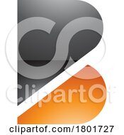 Black And Orange Bold Glossy Letter B Icon