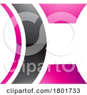 Poster, Art Print Of Black And Magenta Glossy Lens Shaped Letter C Icon