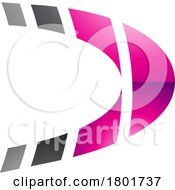 Poster, Art Print Of Black And Magenta Striped Glossy Letter D Icon