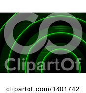 Poster, Art Print Of Background Of Green Circular Curves On Black