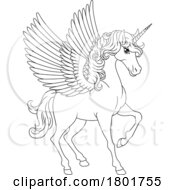 Unicorn Pegasus Wings Horn Horse Animal Cartoon by AtStockIllustration