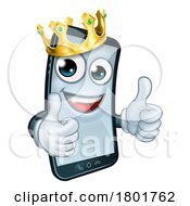 08/23/2023 - Mobile Phone King Crown Thumbs Up Cartoon Mascot