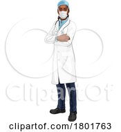 Poster, Art Print Of Black Woman Medical Doctor In Ppe Mask