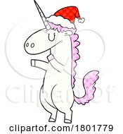 Poster, Art Print Of Cartoon Clipart Christmas Unicorn
