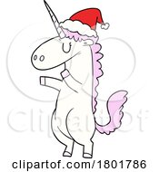 Cartoon Clipart Christmas Unicorn by lineartestpilot