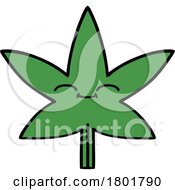 Cartoon Clipart Happy Marijuana Leaf by lineartestpilot