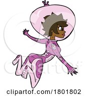 Poster, Art Print Of Cartoon Clipart Woman In Outer Space