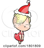 Cartoon Clipart Christmas Woman by lineartestpilot