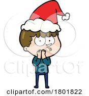 Poster, Art Print Of Cartoon Clipart Worried Christmas Guy