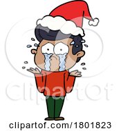 Cartoon Clipart Crying Christmas Guy by lineartestpilot