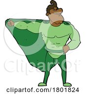 Cartoon Clipart Super Man In Green by lineartestpilot