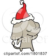 Cartoon Clipart Christmas Elephant by lineartestpilot