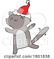Poster, Art Print Of Cartoon Clipart Christmas Cat