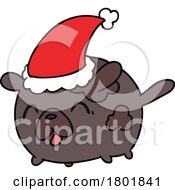 Poster, Art Print Of Cartoon Clipart Christmas Dog